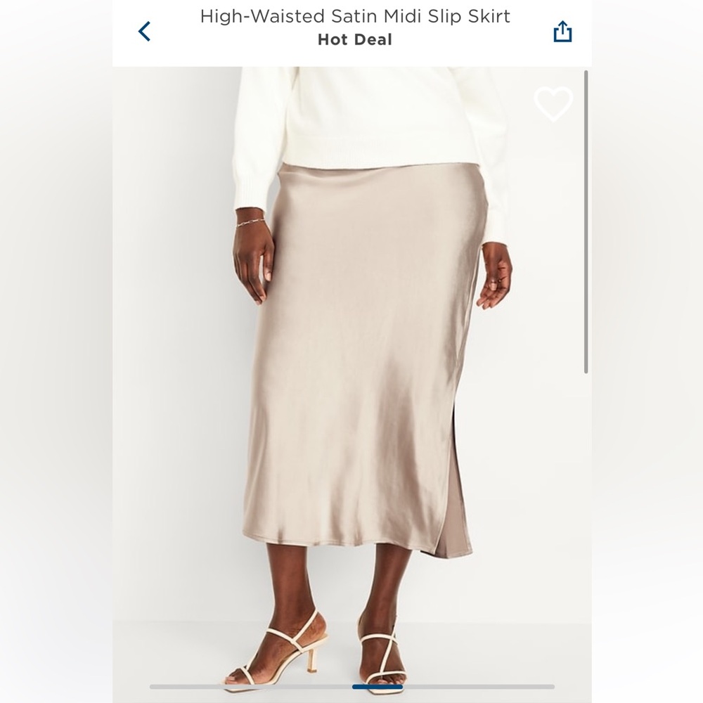 Old Navy High-Waisted Satin Midi Slip Skirt 
Mocha Toffee size Large Never worn